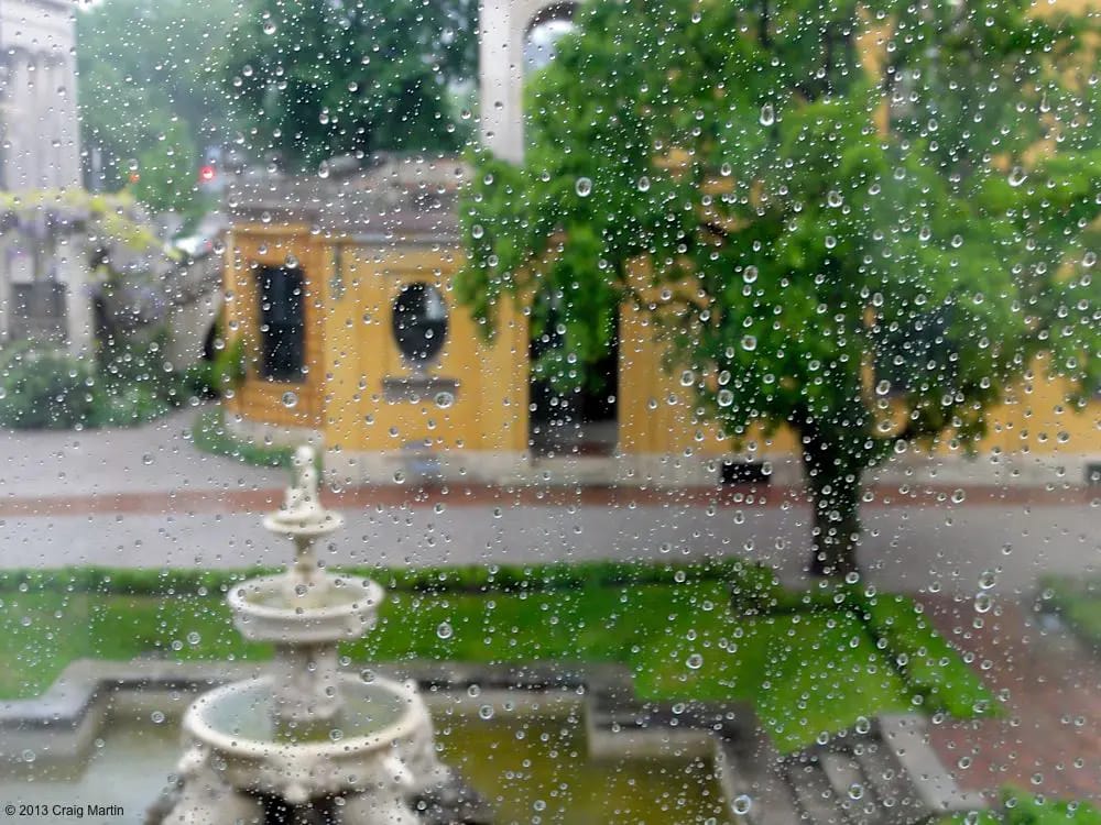 Rain in the Lenbachhaus garden.