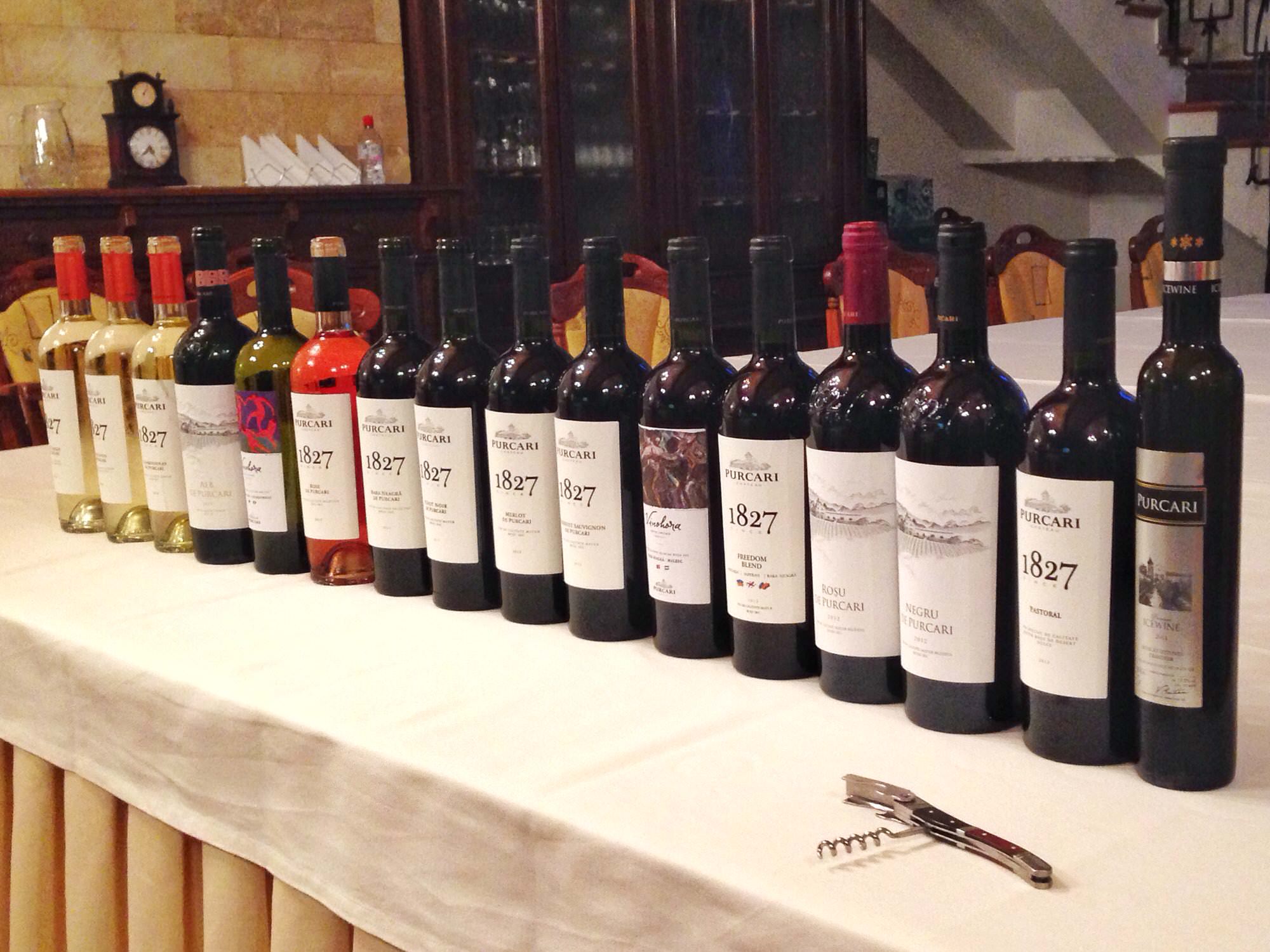 There are a lot of wines to taste -- Purcari has 16 on offer!