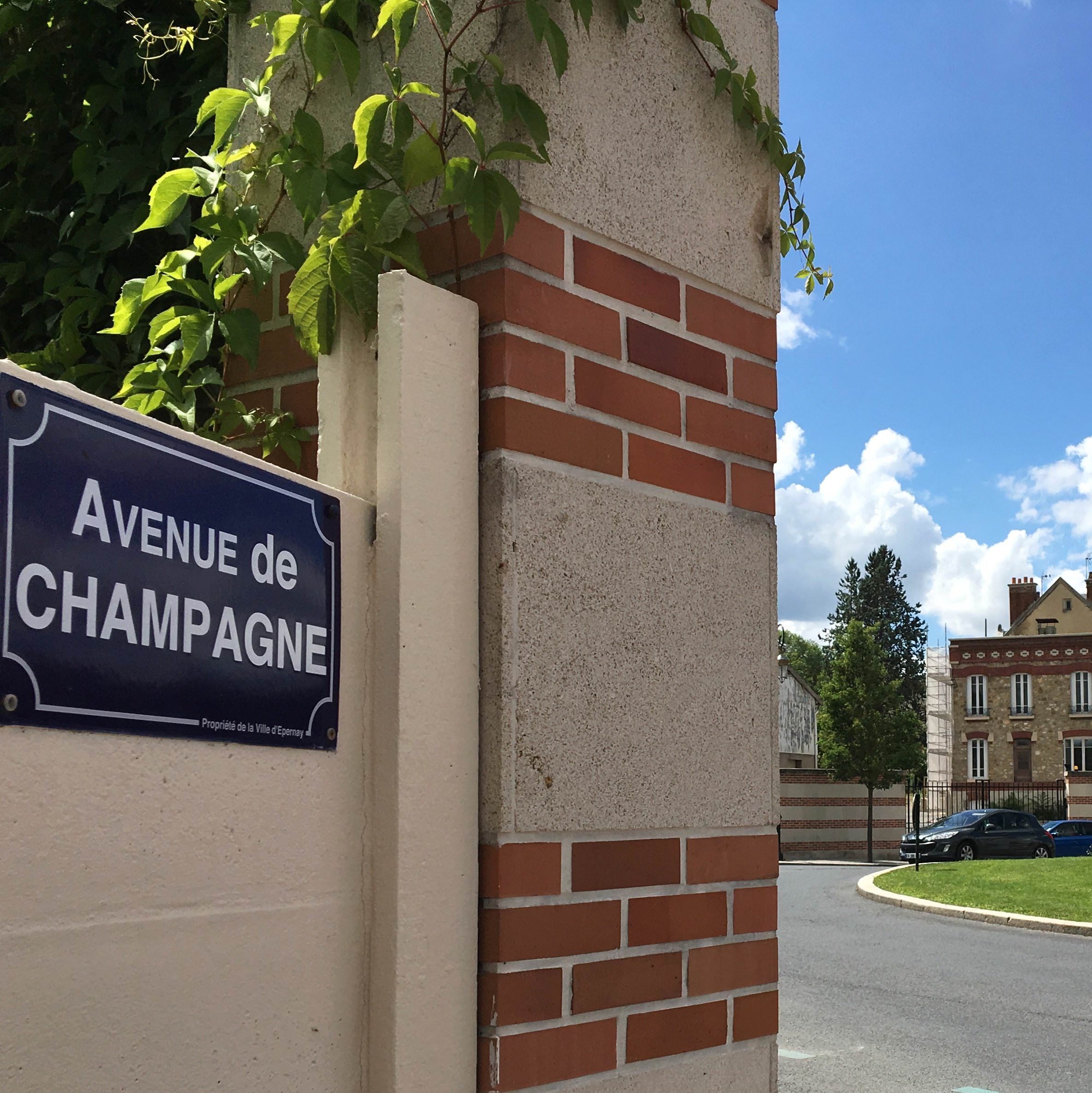 Epernay sign Champagne France square