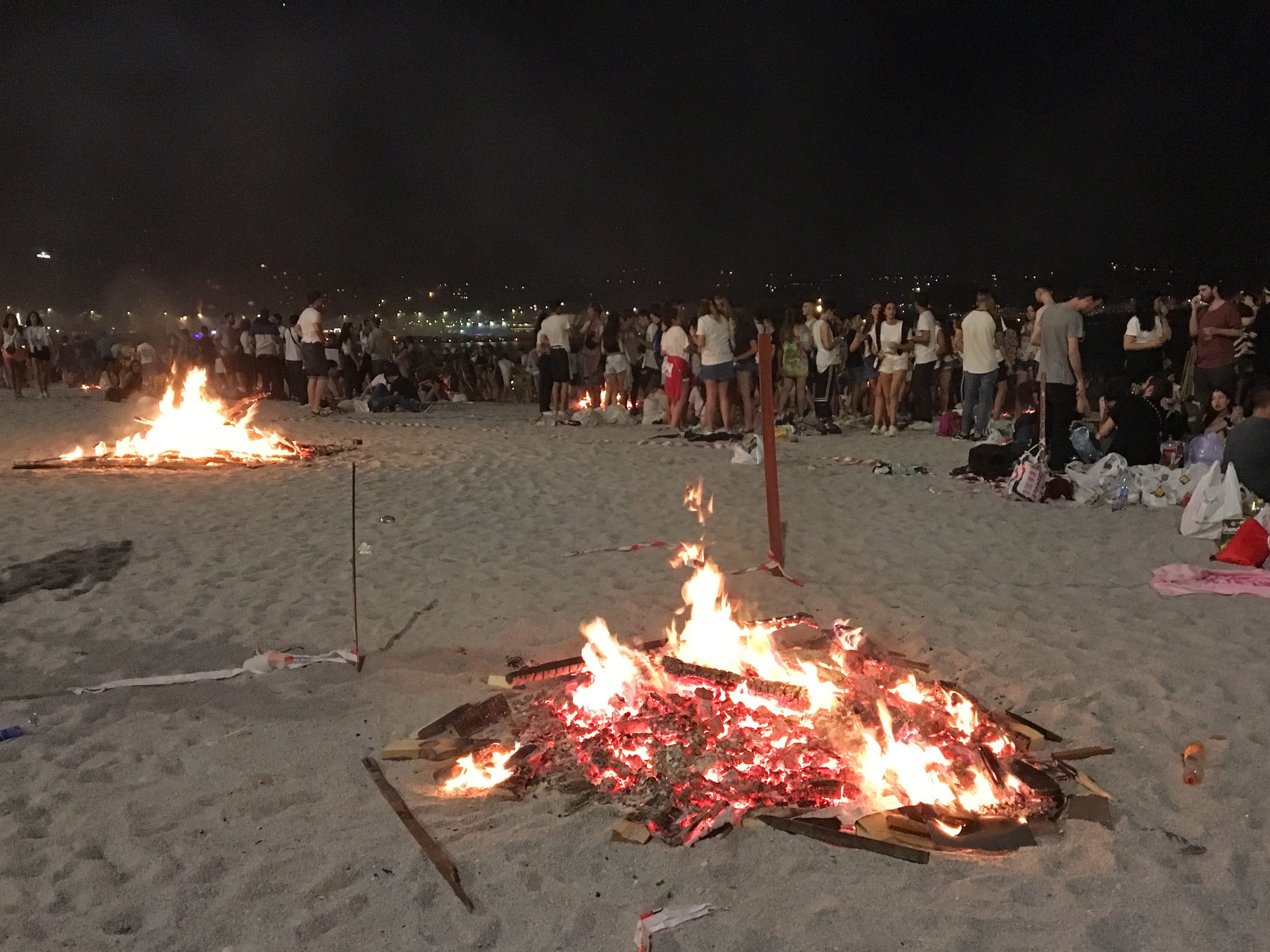 Jumping over a fire is one of the traditions of San Juan