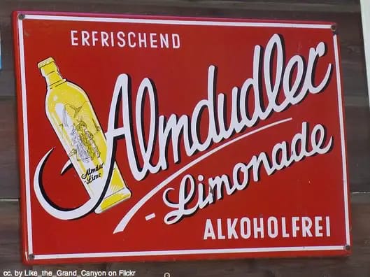 Almdudler sign Austria