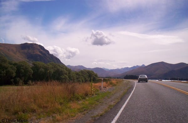 Car on NZ open road