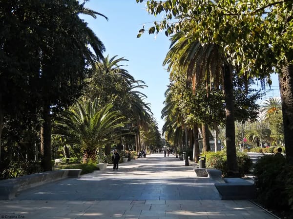 The marble-paved Paseo del Parque.