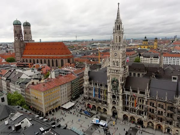 Fantastic views of Munich from St Peter's Church tower.