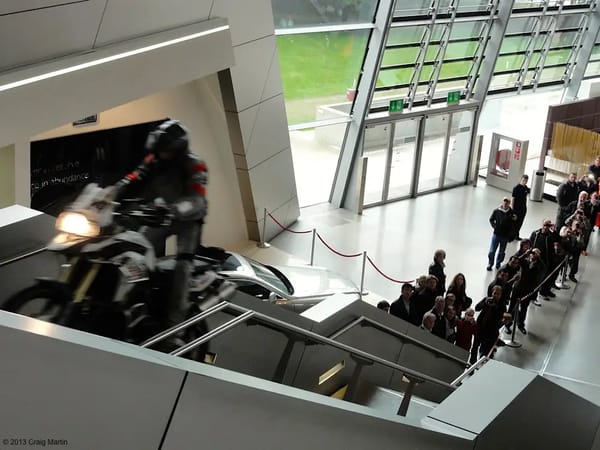BMW World - you might be lucky enough to see a motorbike demonstration.