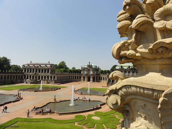The Dresden Zwinger! Houses the Physics salon, Old Masters, and Porcelain galleries.