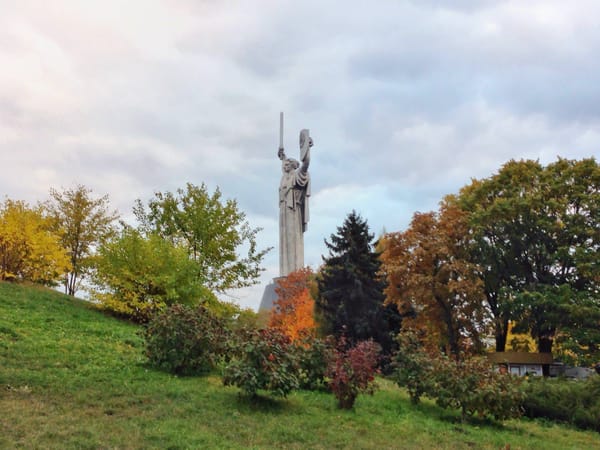 The Mother Motherland monument  in Kiev.