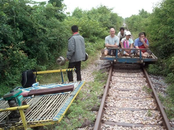 Bamboo train in Battambang, Cambodia