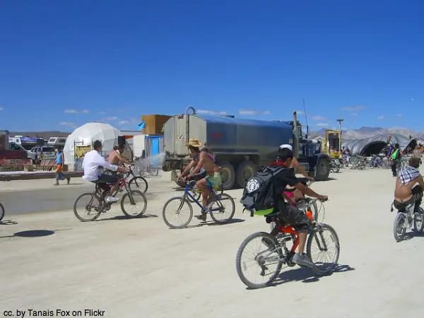 Bikes on the playa, Burning man USA
