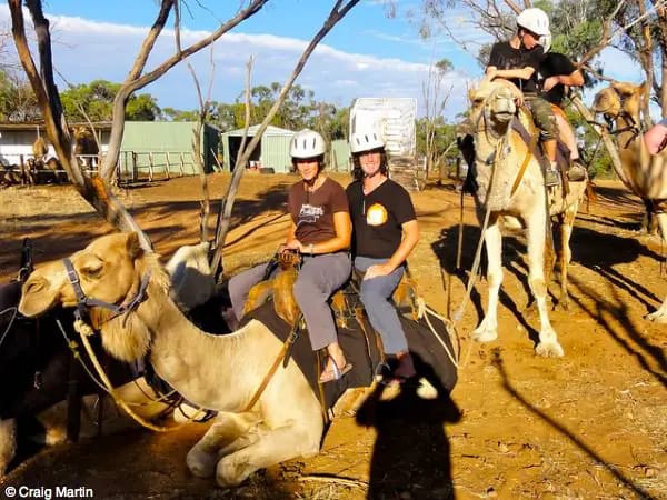 Craig and Linda on a camel