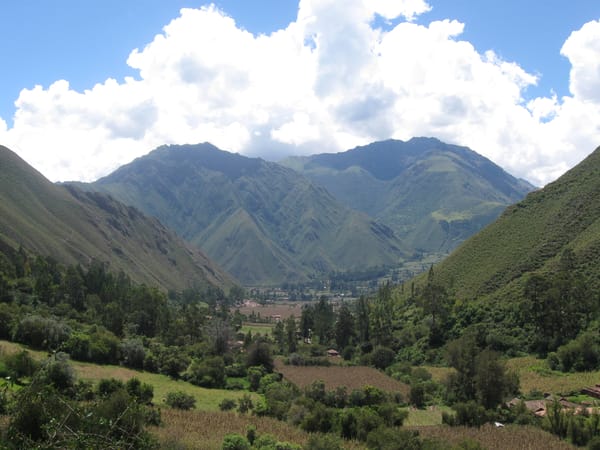 Looking down the Sacred Valley, Peru
