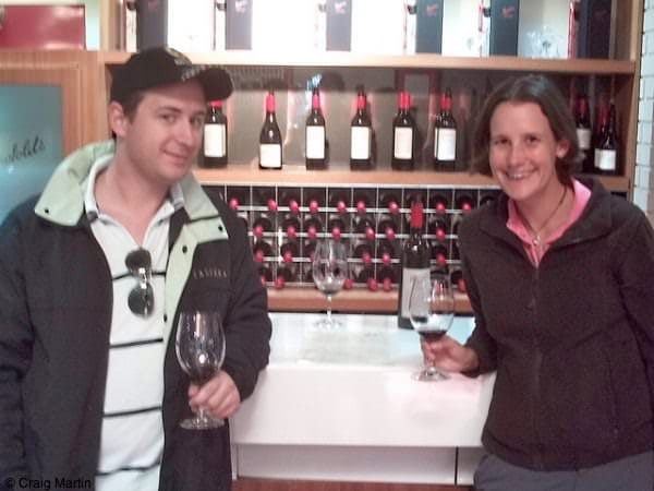 nev and linda taste wine at penfolds winery barossa valley south australia