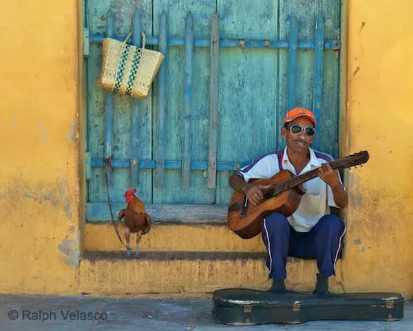 Musician with Rooster - Trinidad, Cuba