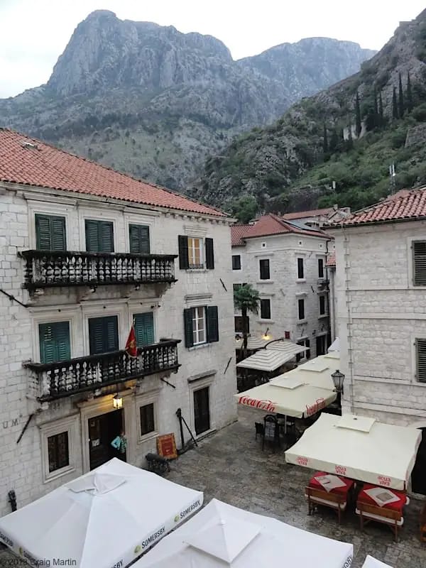 View from the hostel window in Kotor