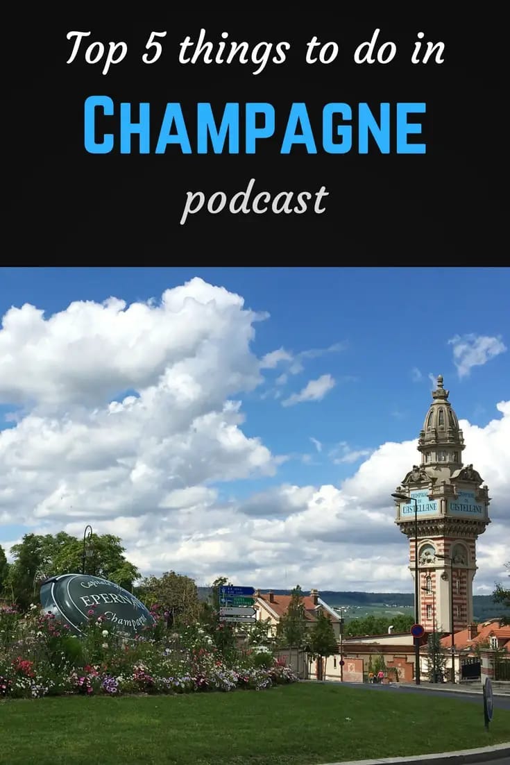 Champagne podcast Pinterest pin