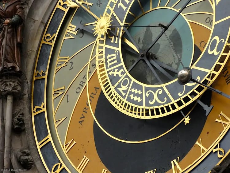 Prague's Astronomical clock in Czech Republic