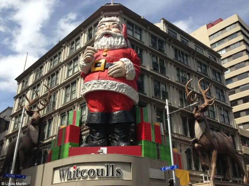 The Whitcoulls Santa -- a symbol of Christmas, summer, and childhood.