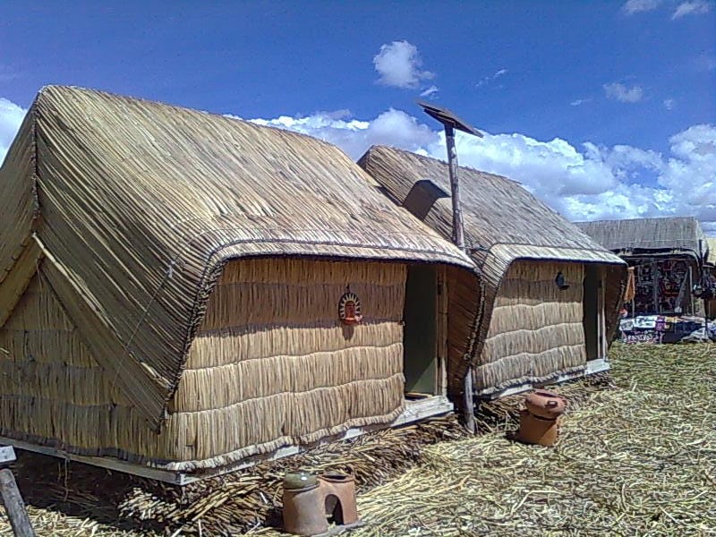 Uros houses on Lake Titicaca