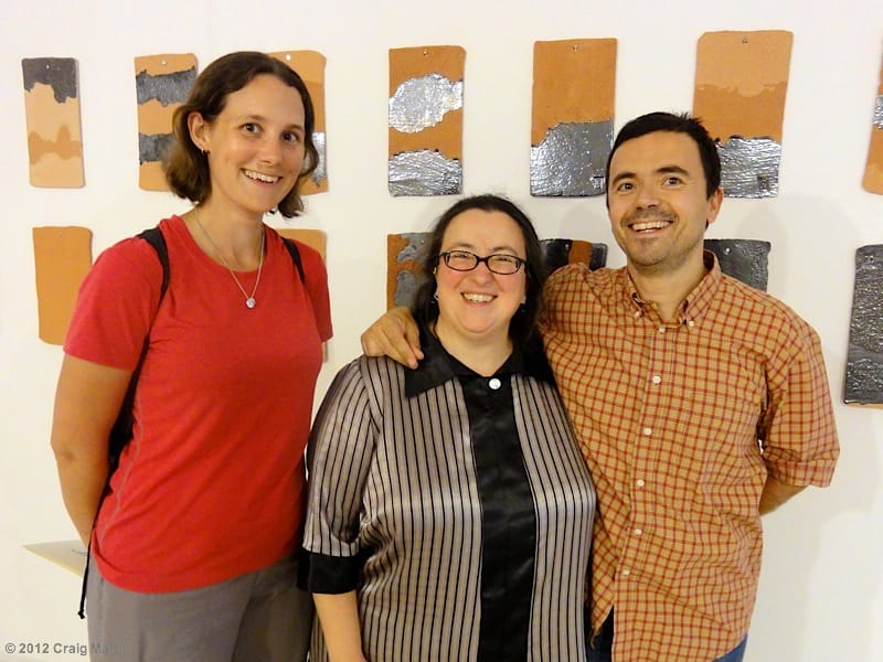 Linda, Isabel and Jorge at the Memorias de Tierra ii ceramic exhibition in Portugal