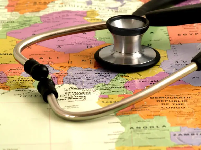 Map and stethoscope
