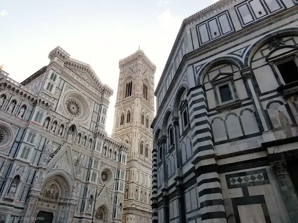 The baptistry and cathedral lie at the heart of Florence.
