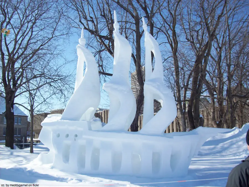 An ice sculpture at the Quebec Carnival