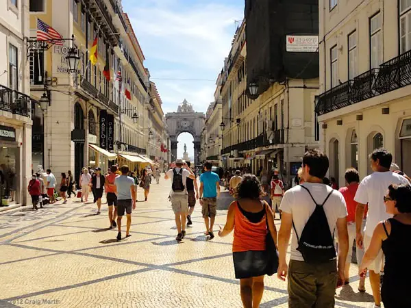 Street towards plaza de commercio photos of lisbon portugal 32