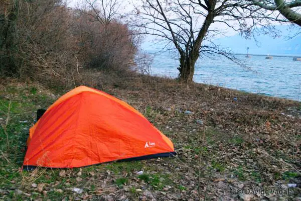 Camping on the banks of the Danube.