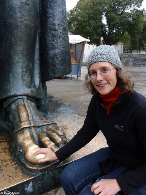 Linda and the toe in Split, Croatia