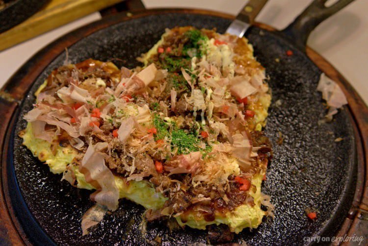 Cabbage pizza or "Osaka soul food" in Japan