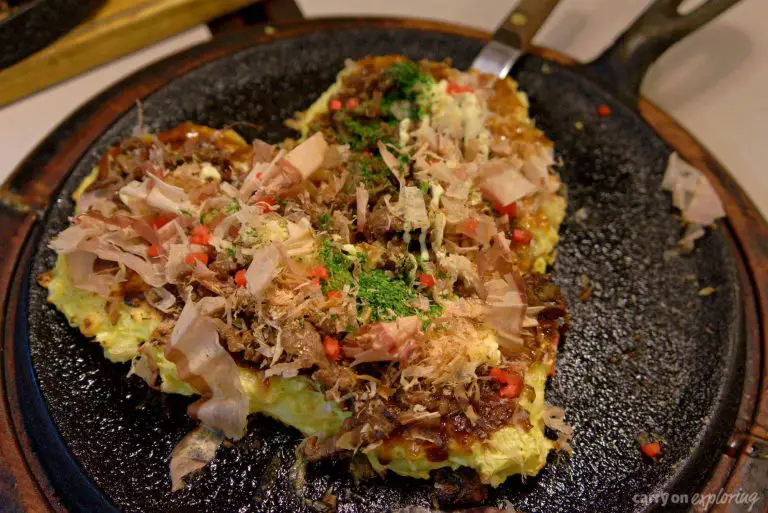 Cabbage pizza or "Osaka soul food" in Japan