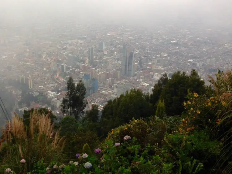 Bogotá, Colombia, from above.