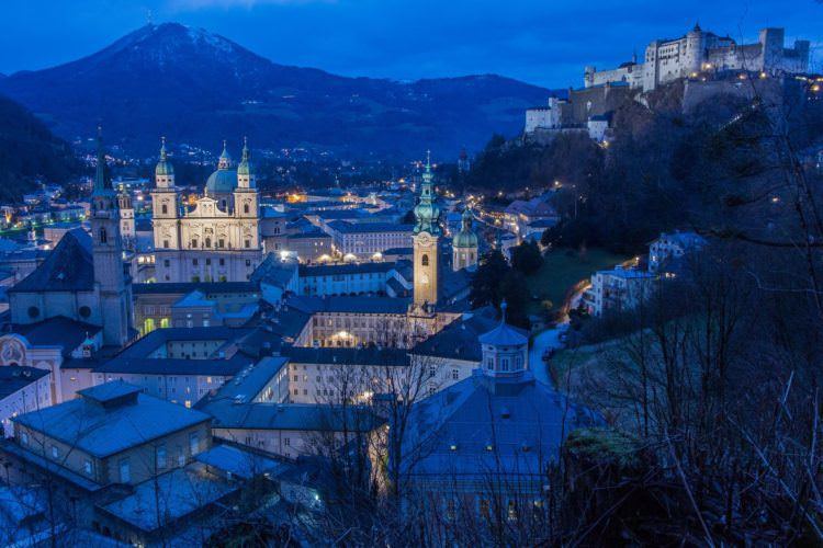 Salzburg, Austria, by night