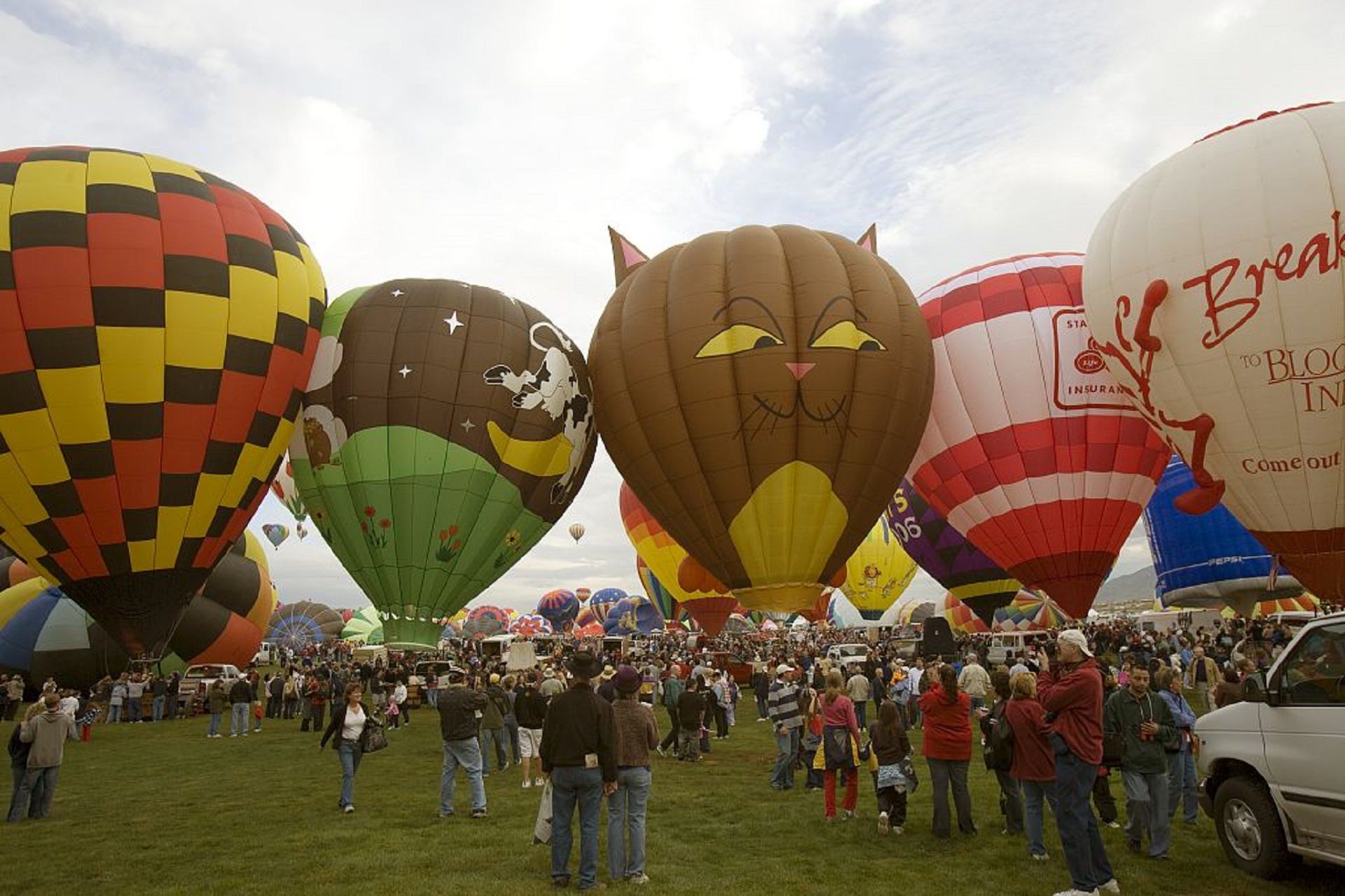 It's one of the few hot-air balloon festivals in the world where you're allowed to walk among the balloons.