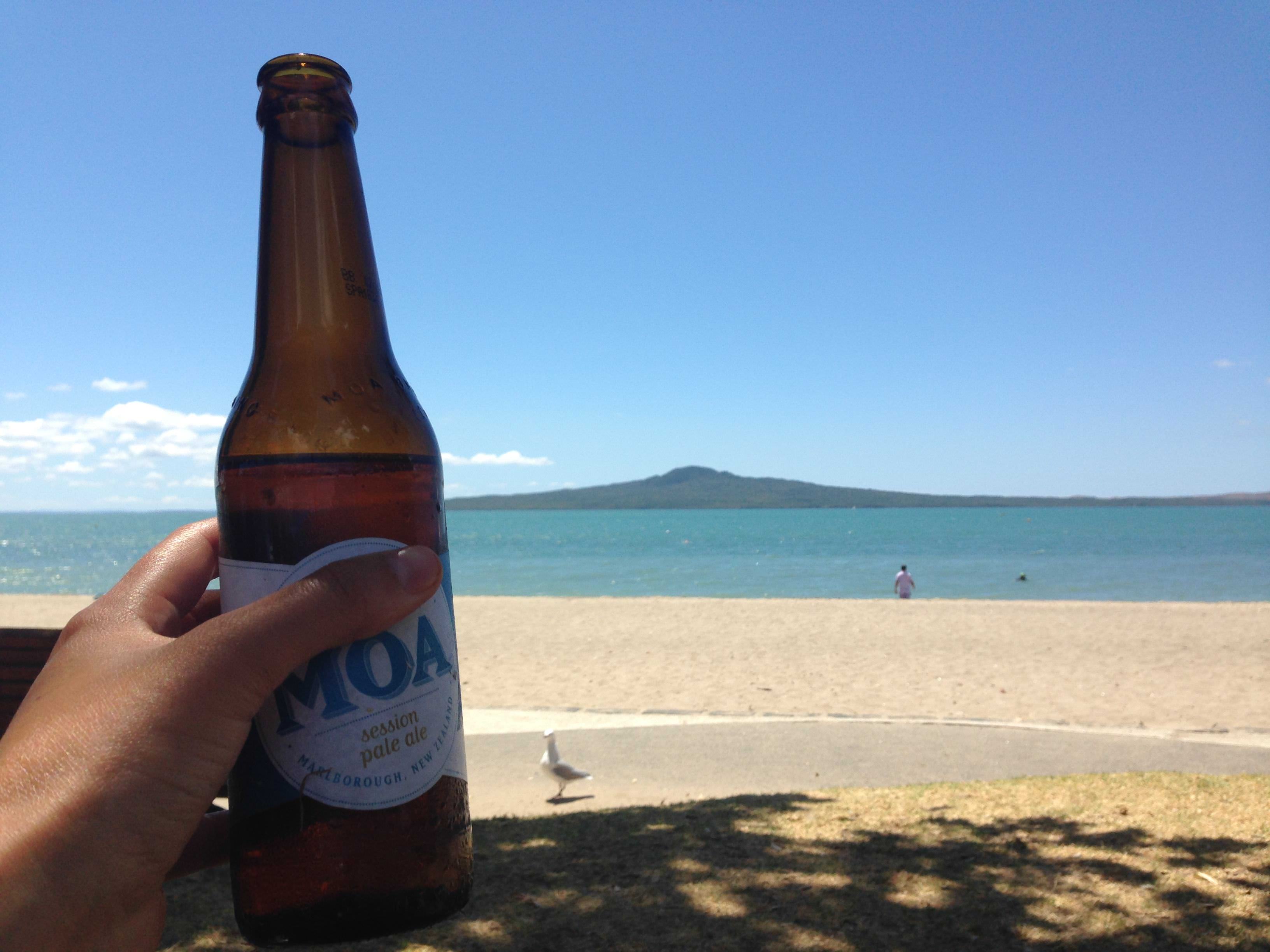 Auckland beach and beer