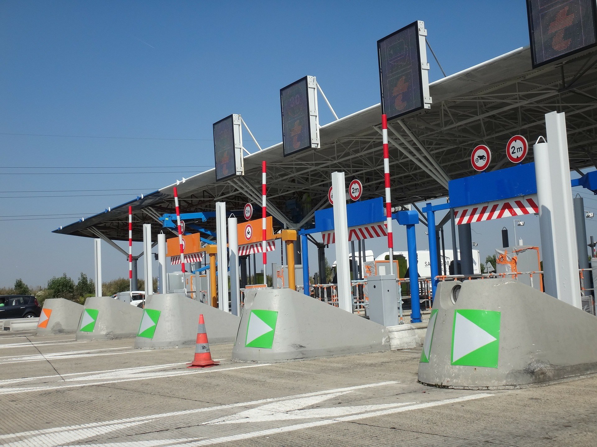 Toll booth in France
