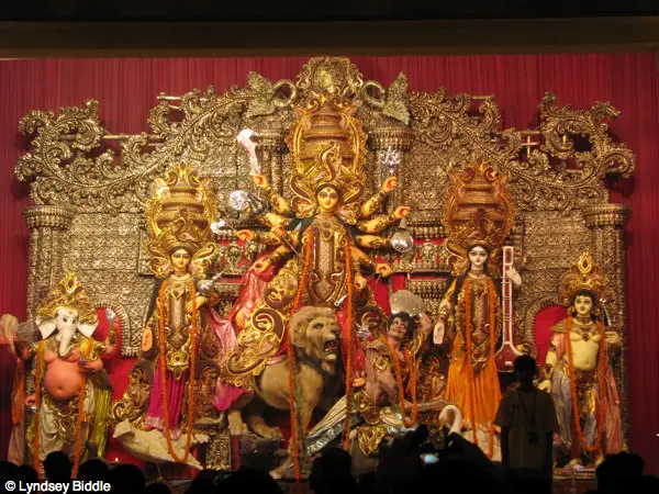 Durga Puja pandal interior | Durga Puja festival