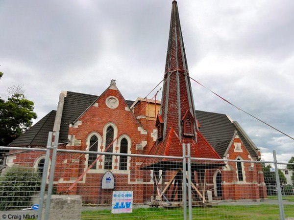 Steeple-less church in Christchurch